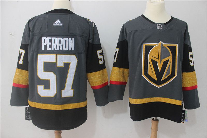 Men Vegas Golden Knights #57 Perron Fanatics Branded Breakaway Home Black Adidas NHL Jersey